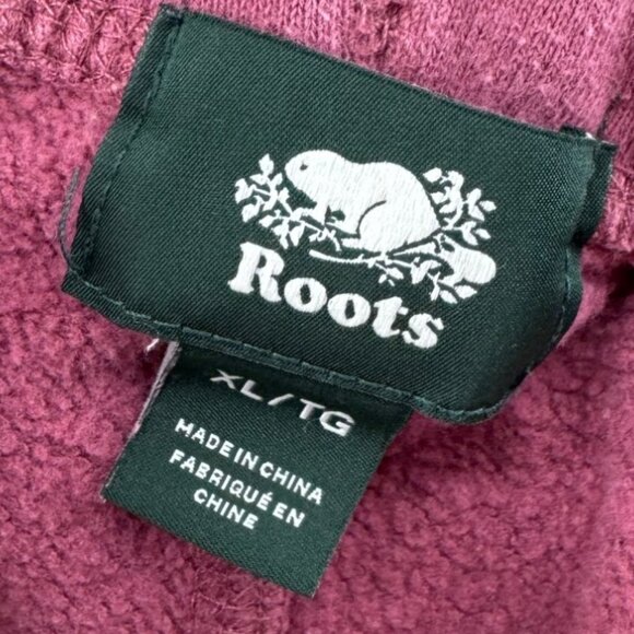Roots Canada Sweatpants Burgundy Joggers With Elastic Waist & Pockets Size XL - Picture 7 of 9